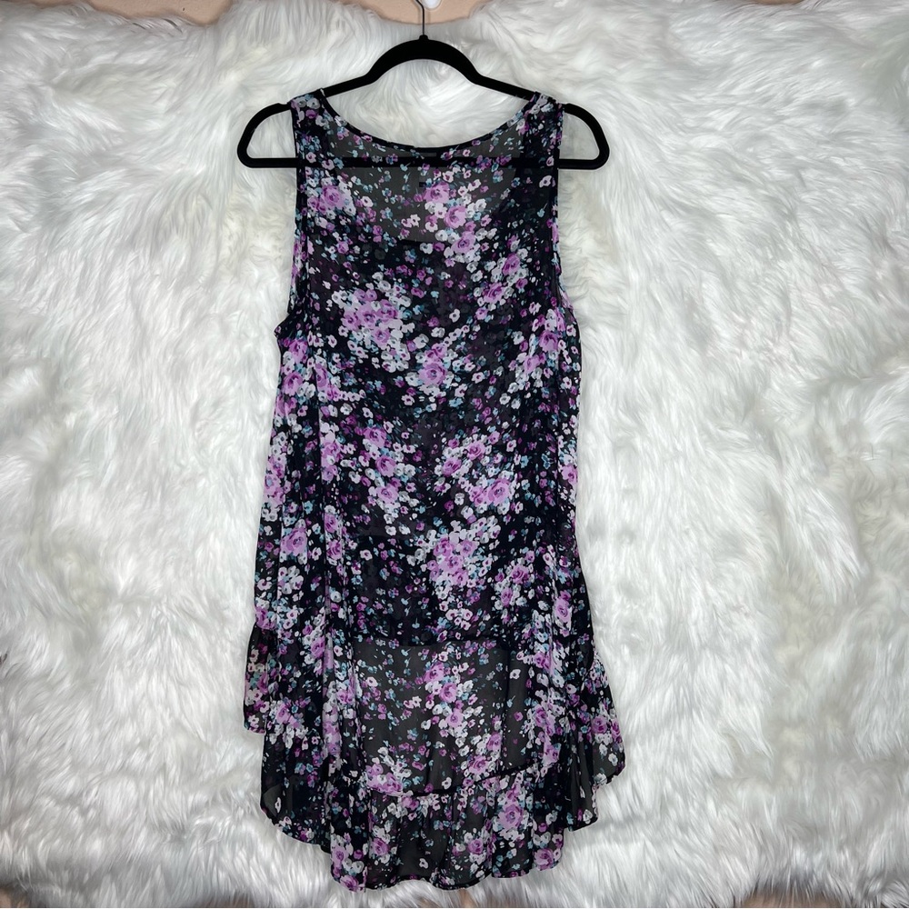 Torrid Chiffon Floral Hi-Low Sleeveless Blouse Size 0 - Picture 2 of 5
